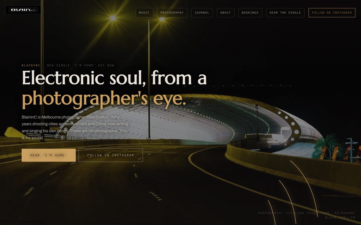BlaininC website homepage